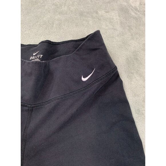 Nike Dri-Fit Womens Medium Black Elastic Waist Activewear Cropped Legging - Picture 7 of 9